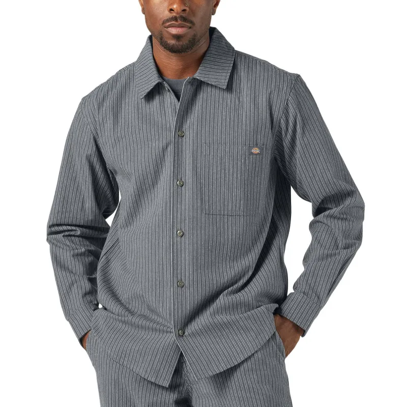 Dickies Lima Pinstripe Long Sleeve Shirt - Charcoal sold by CCS