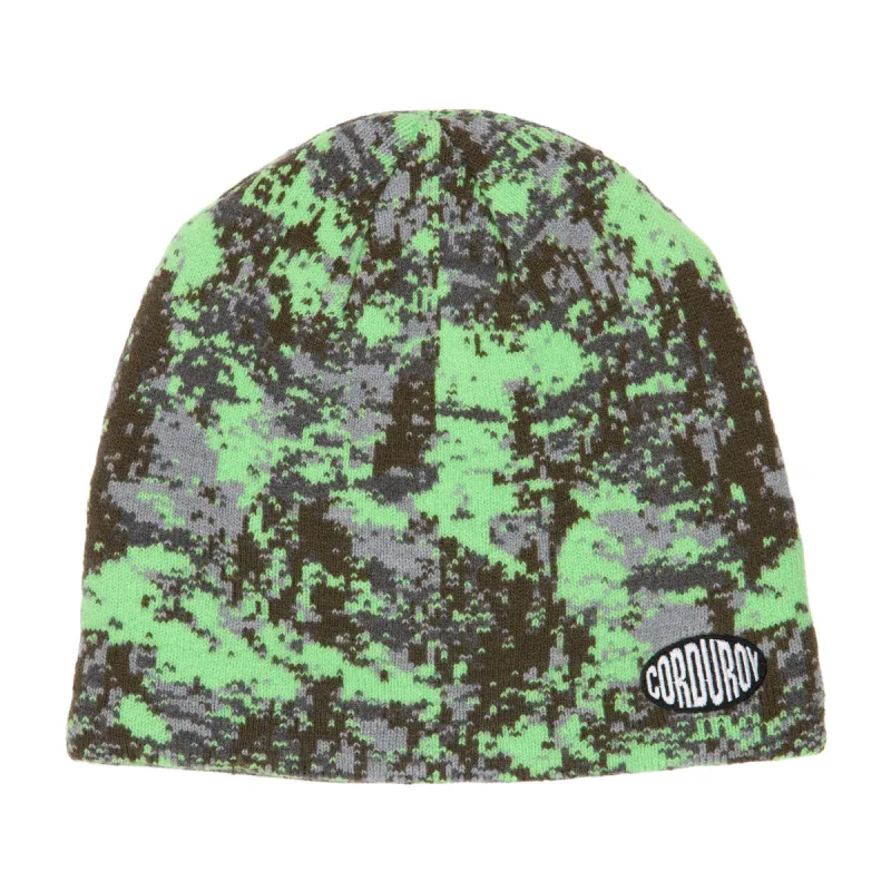 Corduroy Wasteland Skully Beanie - Green sold by CCS