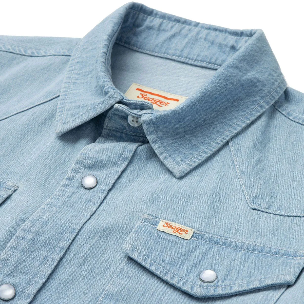 Seager Reagan Long Sleeve Pearl Snap Shirt - Light Wash sold by CCS product image thumbnail 2