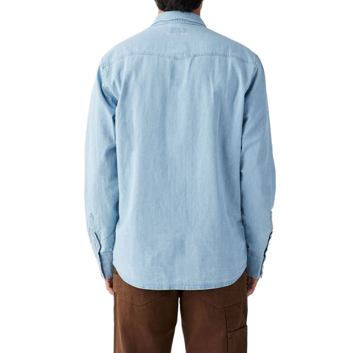 Seager Reagan Long Sleeve Pearl Snap Shirt - Light Wash sold by CCS product image thumbnail 5