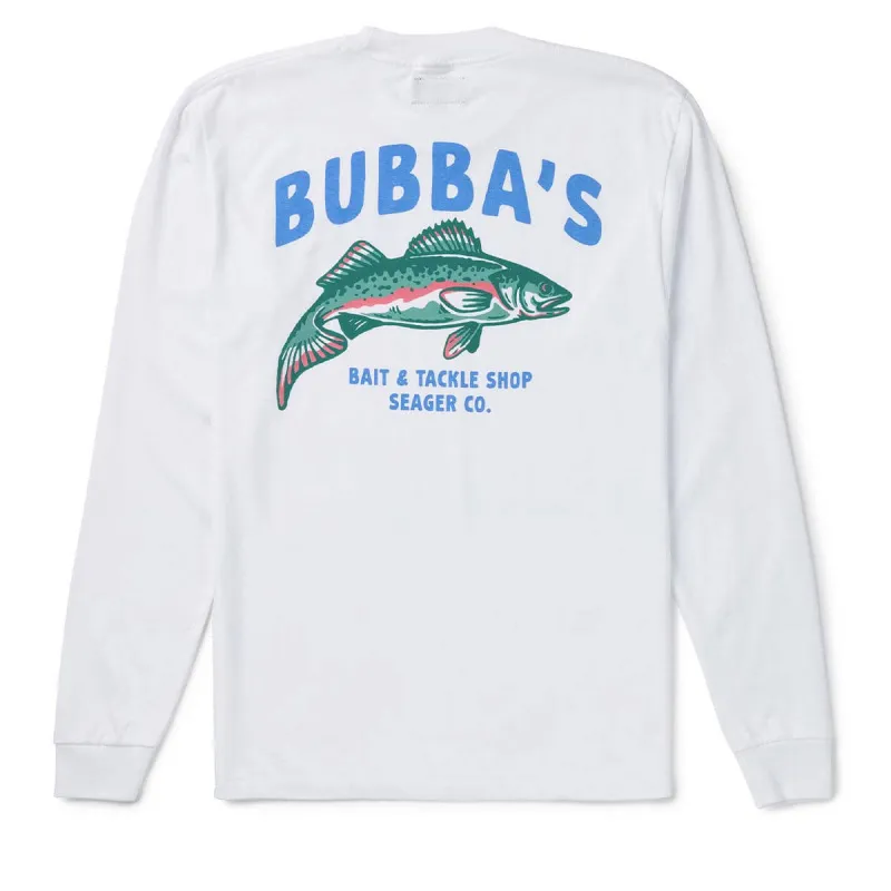 Seager Bubbas Long Sleeve T-Shirt - White sold by CCS