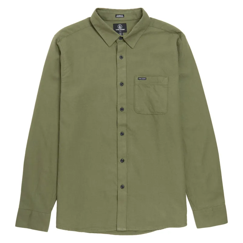 Volcom Caden Solid Long Sleeve Shirt - Dark Olive sold by CCS
