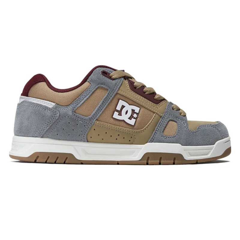 DC Stag Shoes - Tan/Grey/Dark Red made by DC