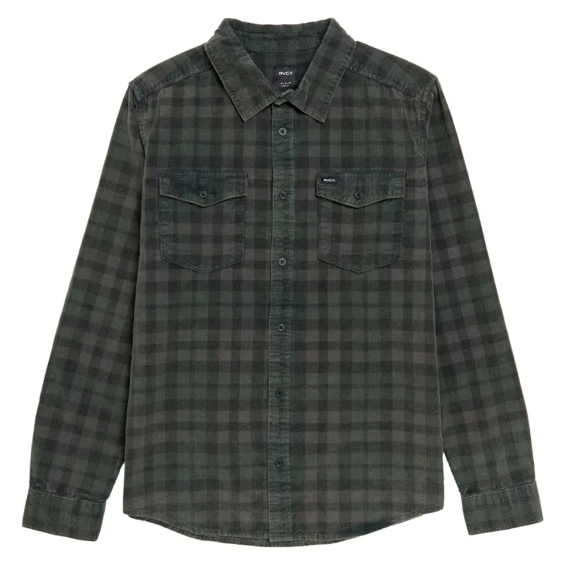 RVCA Artifice Cord Long Sleeve Shirt - Black Wash sold by CCS