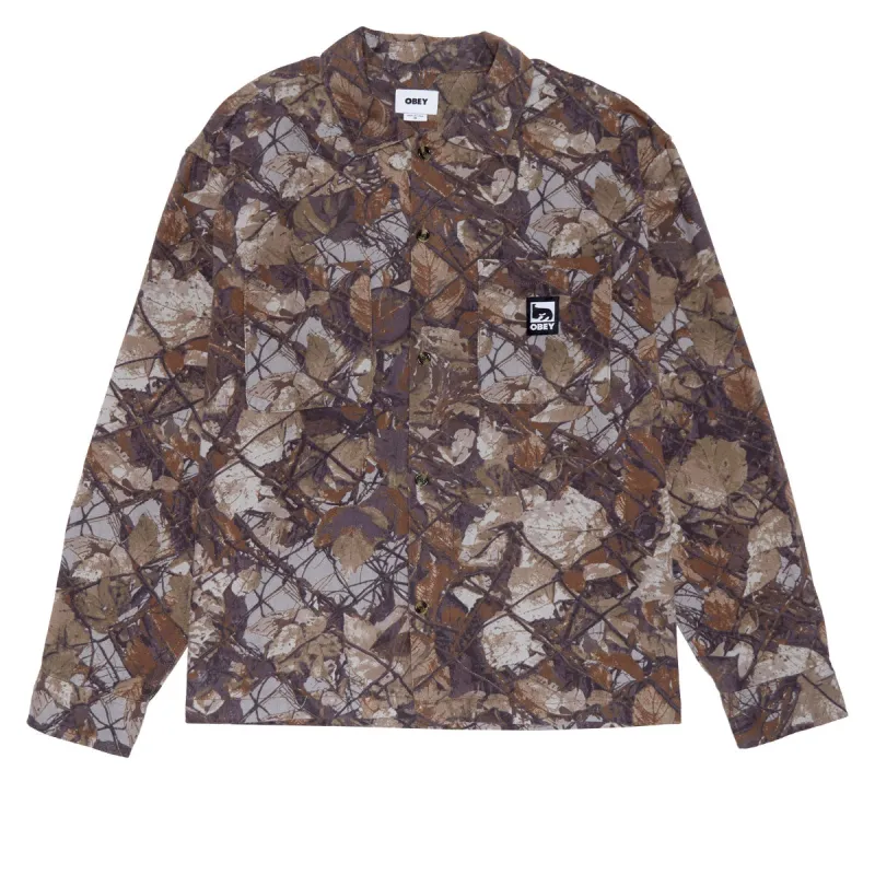 Obey Fence Camo Long Sleeve Shirt - Fence Camo Multi made by Obey
