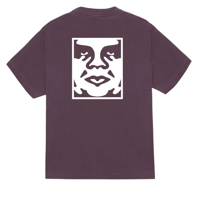 Obey Bold Icon Face T-Shirt - Pigment Plum Perfect sold by CCS