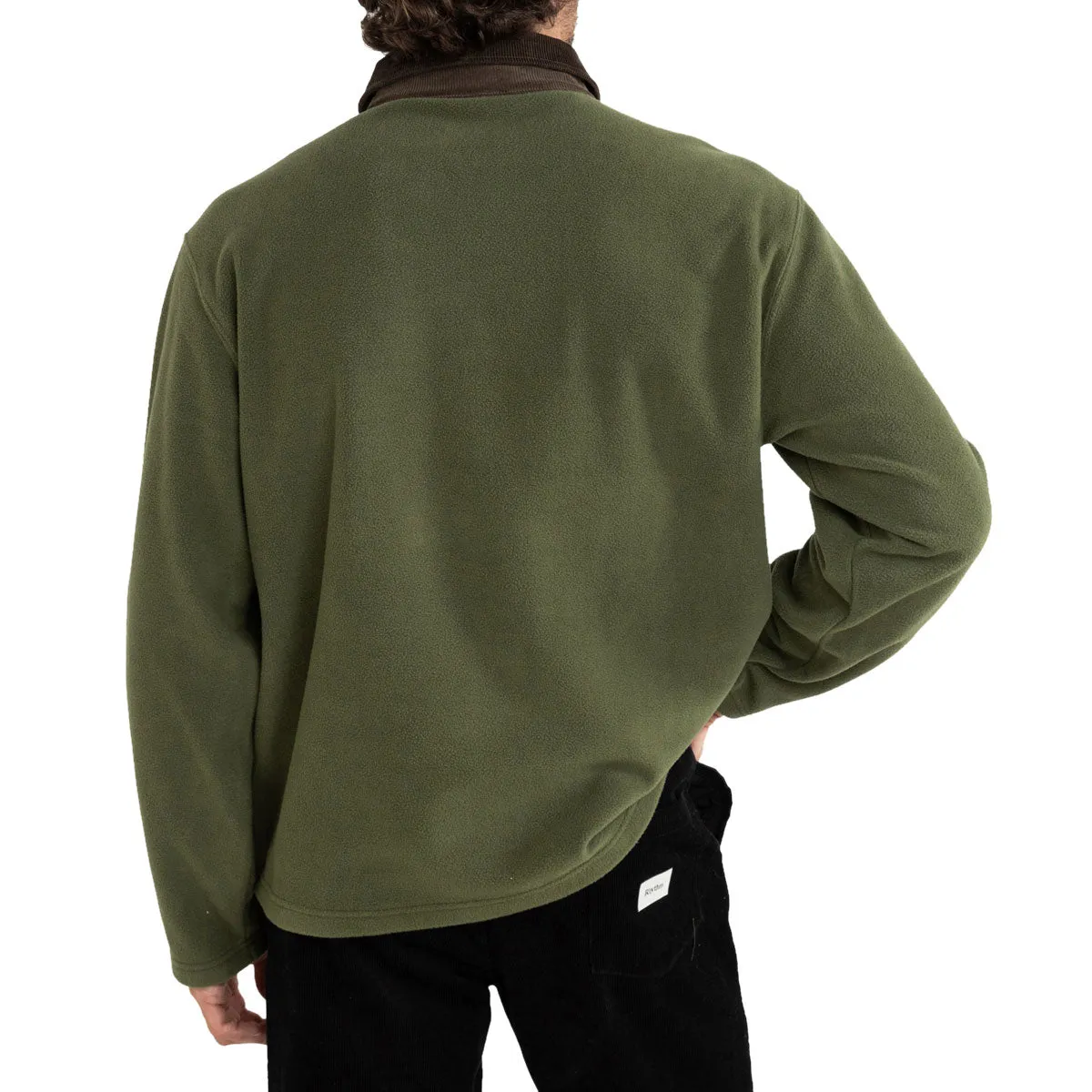 Rhythm Awake Polar Fleece Polo Long Sleeve Shirt - Olive sold by CCS product image thumbnail 2