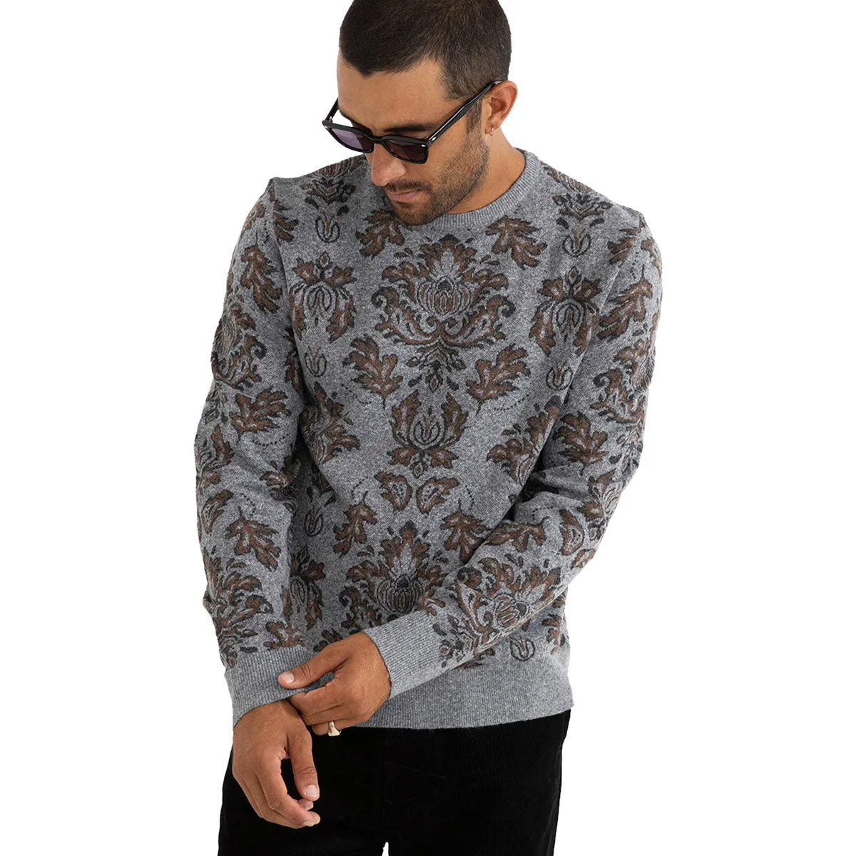 Rhythm Demask Knit Sweater - Heather Grey sold by CCS product image thumbnail 2