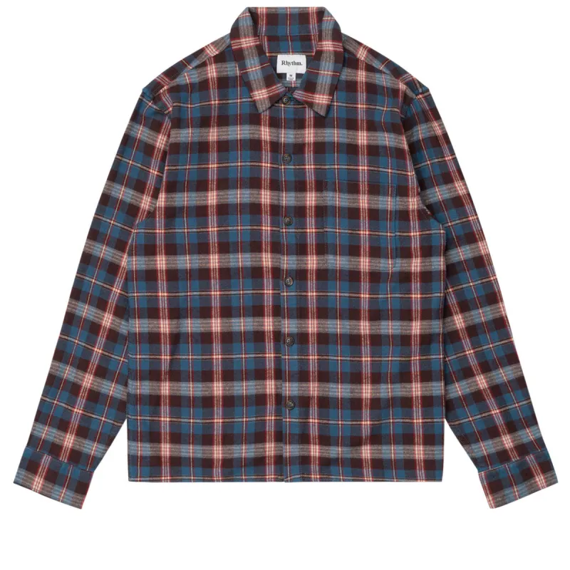 Rhythm Kern Long Sleeve Flannel Shirt - Chocolate made by Rhythm.
