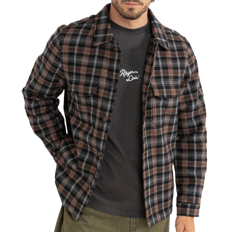 Rhythm Polar Bond Long Sleeve Flannel Shirt - Charcoal sold by CCS