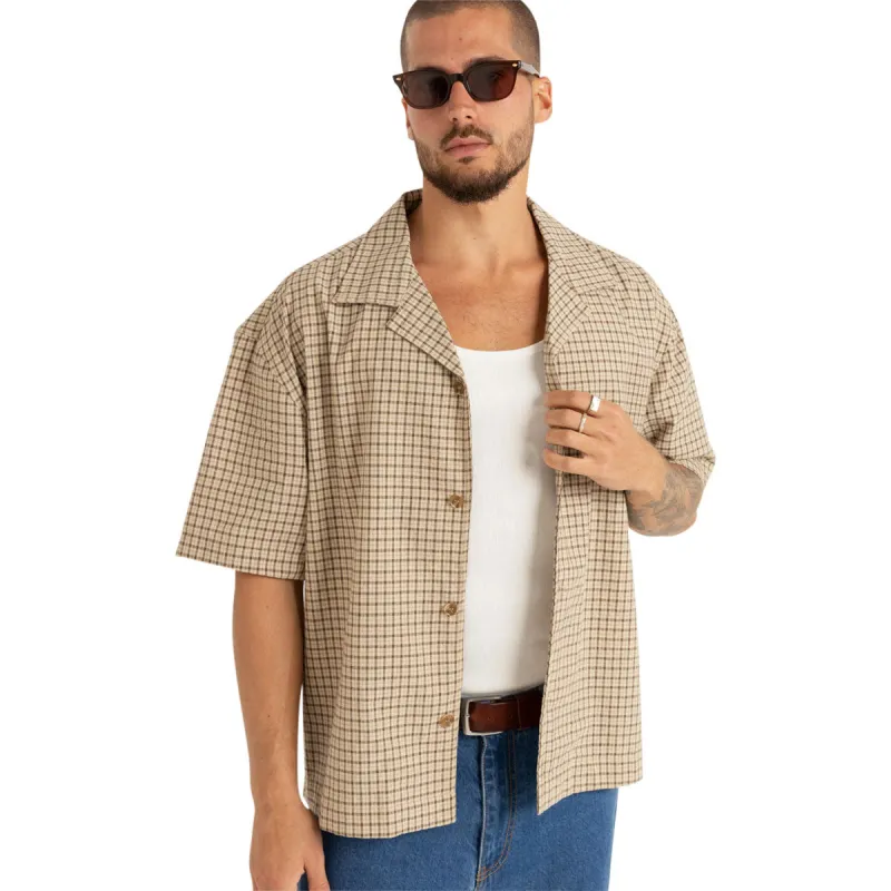 Rhythm Jeremy Check Shirt - Ochre sold by CCS