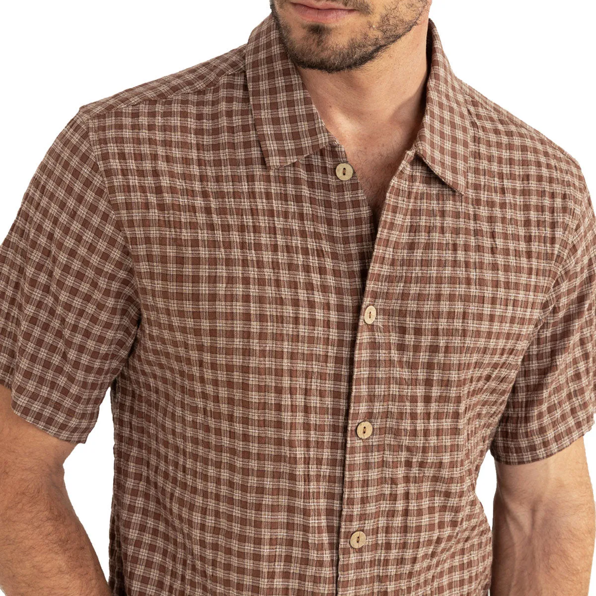 Rhythm Cross Check Crop Shirt - Brown sold by CCS product image thumbnail 3