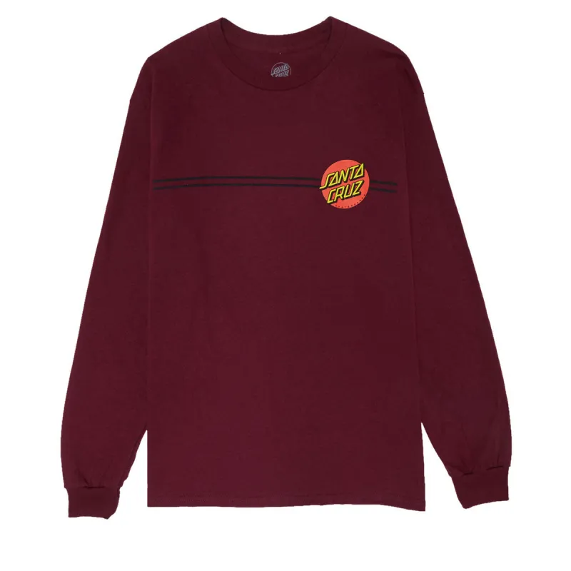 Santa Cruz Classic Dot Long Sleeve T-Shirt - Maroon sold by CCS