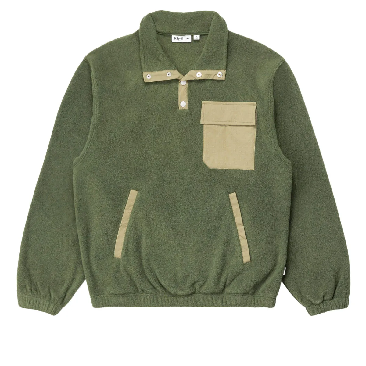 Rhythm Floresta Button Fleece Sweatshirt - Dark Green sold by CCS