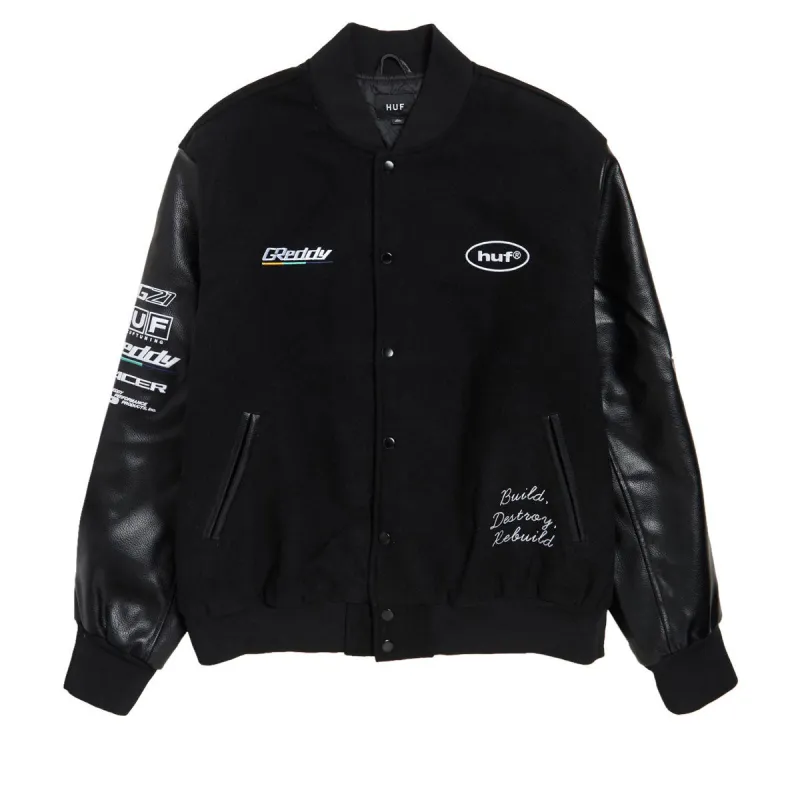 HUF x GReddy Varsity Jacket - Black sold by CCS