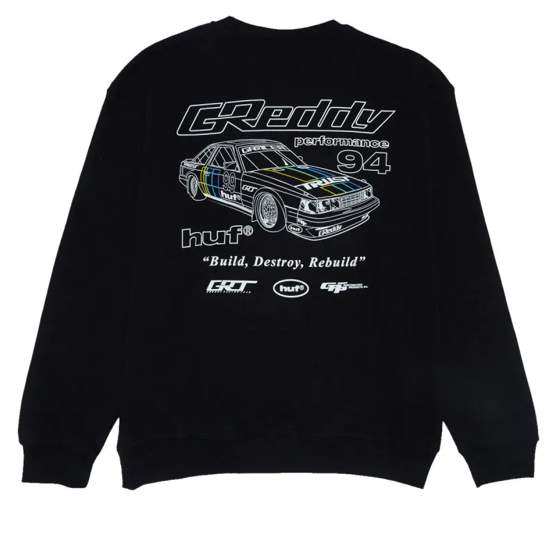 HUF x GReddy Retro Mod Sweatshirt - Black sold by CCS