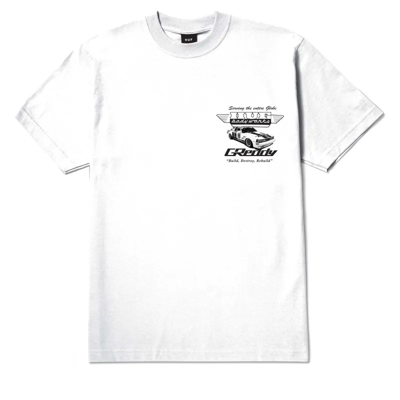 HUF x GReddy Body Works T-Shirt - White sold by CCS