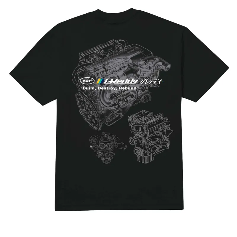 HUF x GReddy Motors T-Shirt - Black sold by CCS