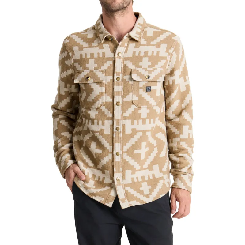Roark Nordsman Jacquard Long Sleeve Shirt - Light Khaki made by Roark