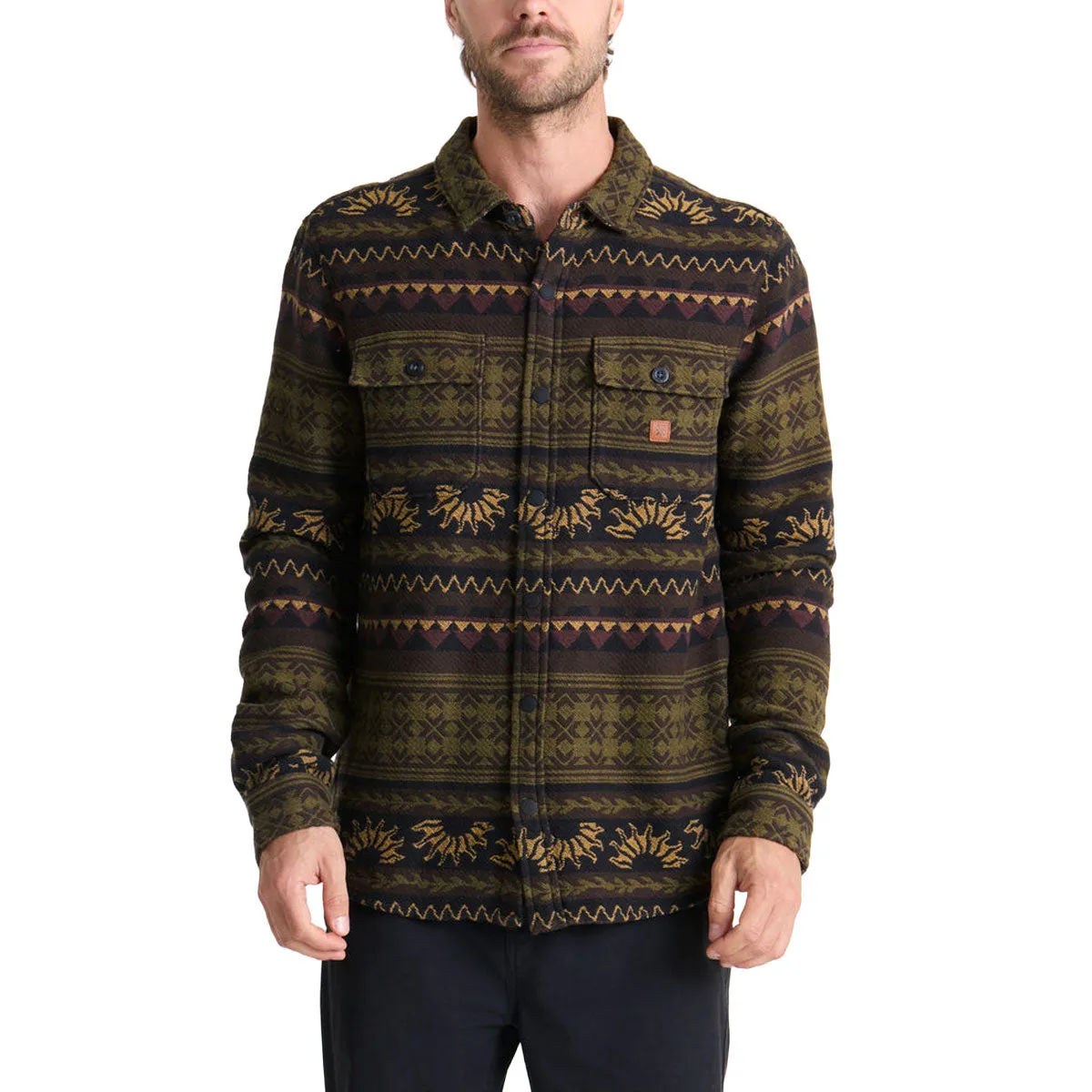 Roark Nordsman Jacquard Long Sleeve Shirt - Dark Military sold by CCS