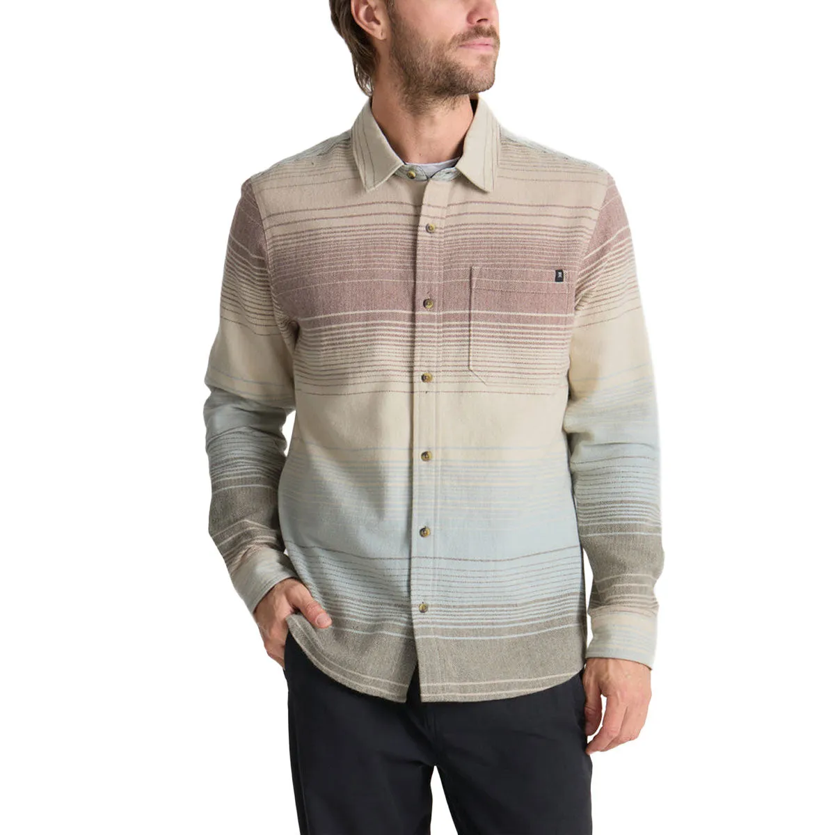 Roark Crossroads Flannel Shirt - Fossil Stripe sold by CCS