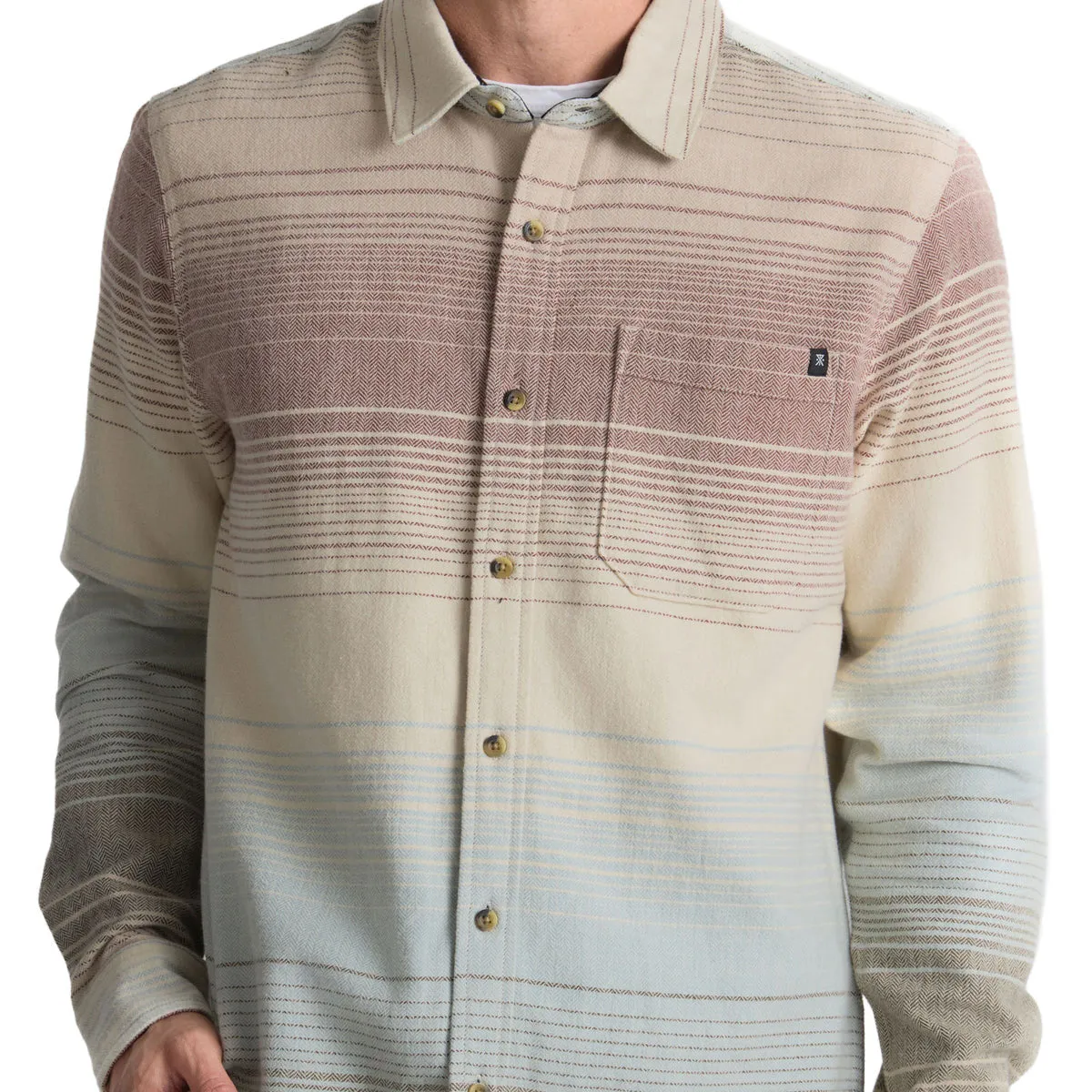 Roark Crossroads Flannel Shirt - Fossil Stripe sold by CCS product image thumbnail 3