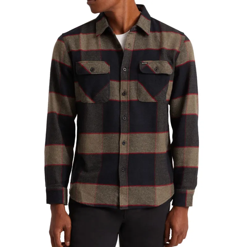 Brixton Bowery Long Sleeve Shirt - Heather Grey/Charcoal sold by CCS