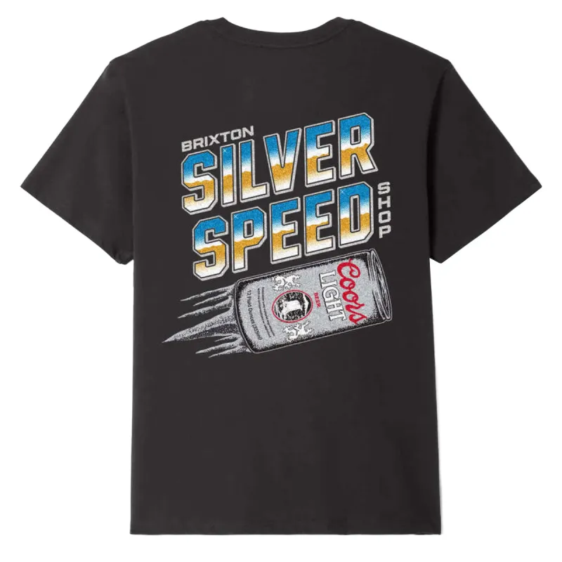 Brixton x Coors Light Silver Speed T-Shirt - Black made by Brixton