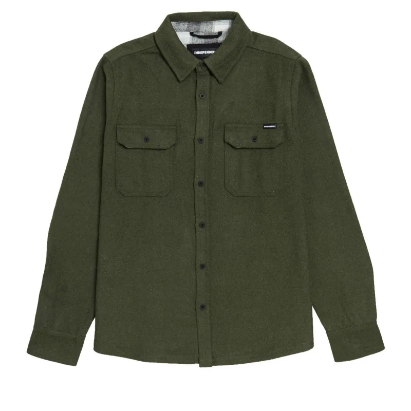 Independent Belmont Long Sleeve Flannel Shirt - Heather Forest made by CCS