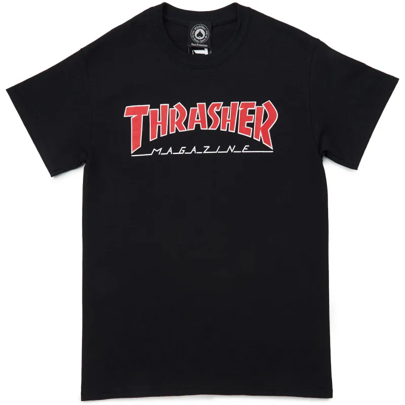 Thrasher Outlined T-Shirt - Black sold by CCS