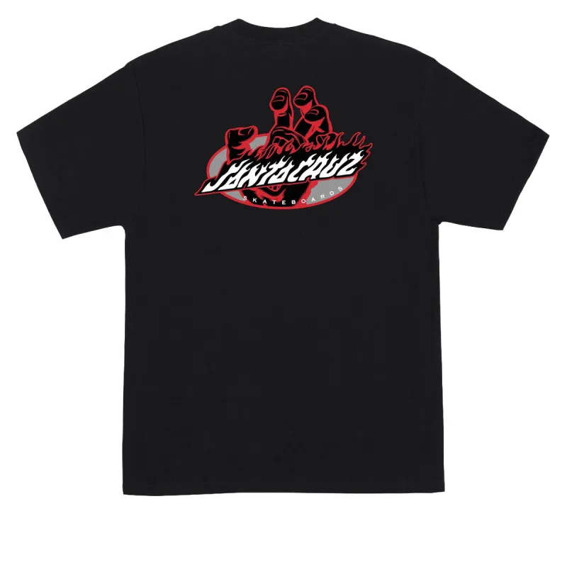 Santa Cruz Screaming Fire Oval T-Shirt - Black sold by CCS