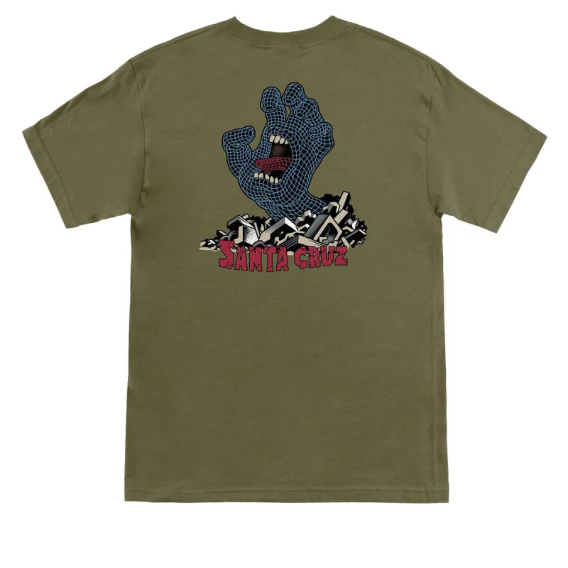 Santa Cruz Kendall Grid Hand T-Shirt - Military Green sold by CCS