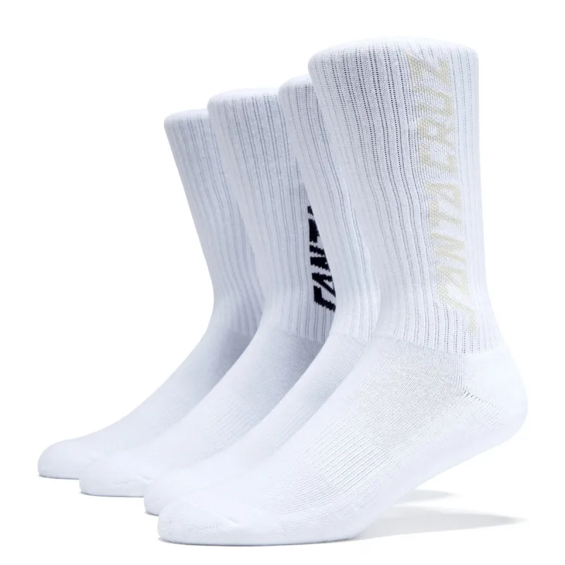 Santa Cruz Solid Strip 2 Pack Of Socks - White Multi made by Santa Cruz Skateboards