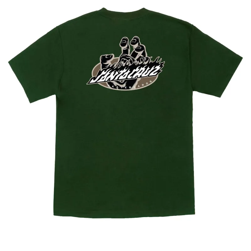 Santa Cruz Screaming Fire Oval T-Shirt - Forest made by Santa Cruz Skateboards