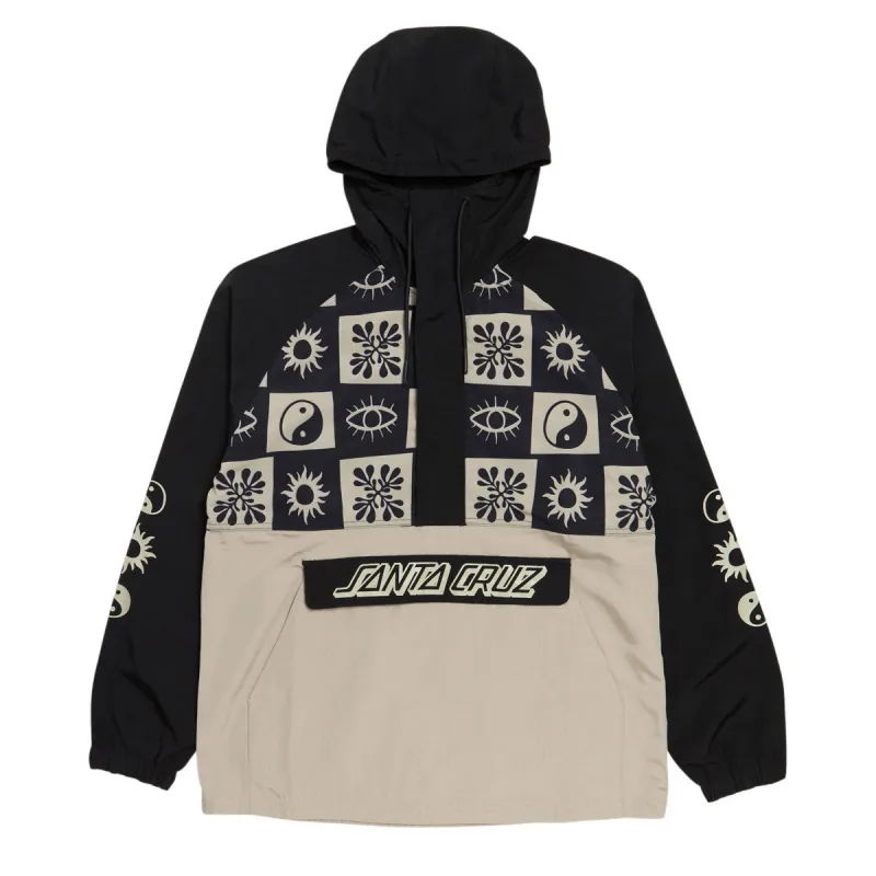 Santa Cruz Strange Check Anorak Jacket - Black/Tan sold by CCS