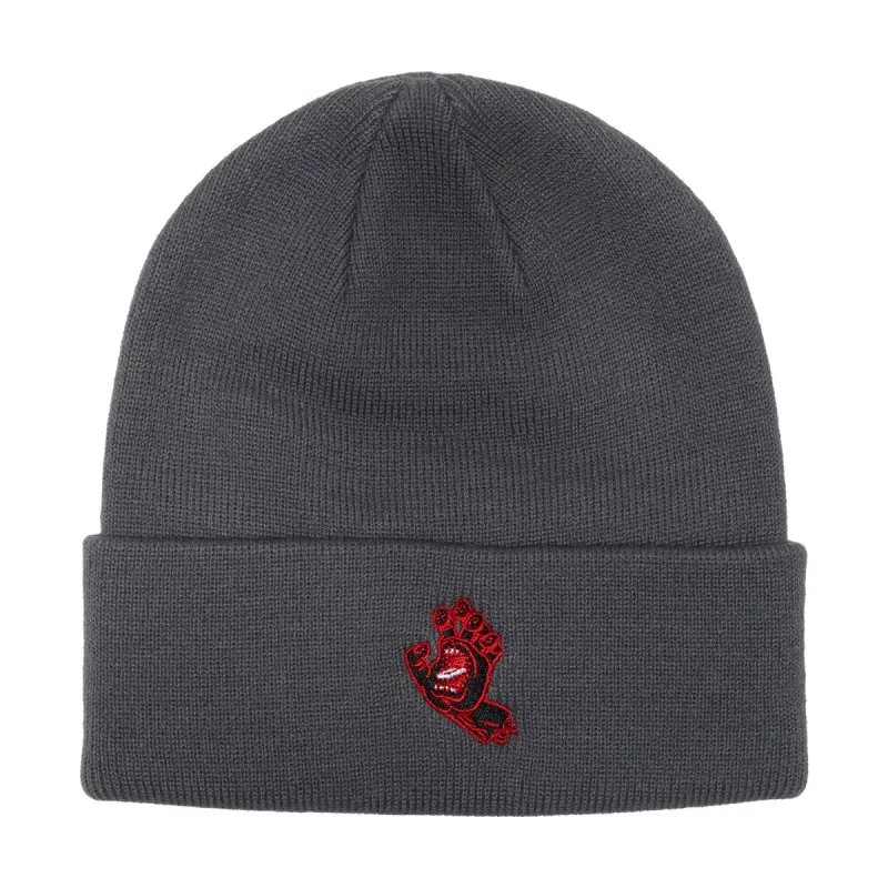 Santa Cruz Screaming Hand Long Shoreman Beanie - Charcoal made by Santa Cruz Skateboards