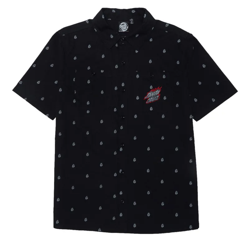 Santa Cruz Screaming Fire Shirt - Black made by Santa Cruz Skateboards