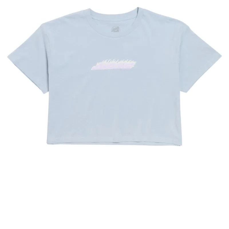 Santa Cruz Womens Flame Strip Center Oversized Cropped T-Shirt - Powder sold by CCS