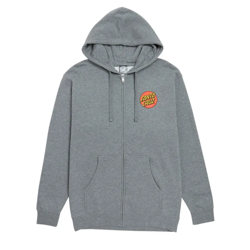 Santa Cruz Womens Classic Dot Relaxed Zip Hoodie - Gunmetal Heather made by Santa Cruz Skateboards