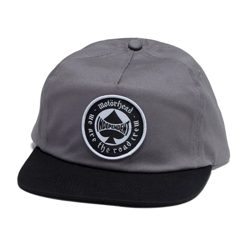 Independent x Motörhead Spade Snapback Hat - Charcoal/Black sold by CCS