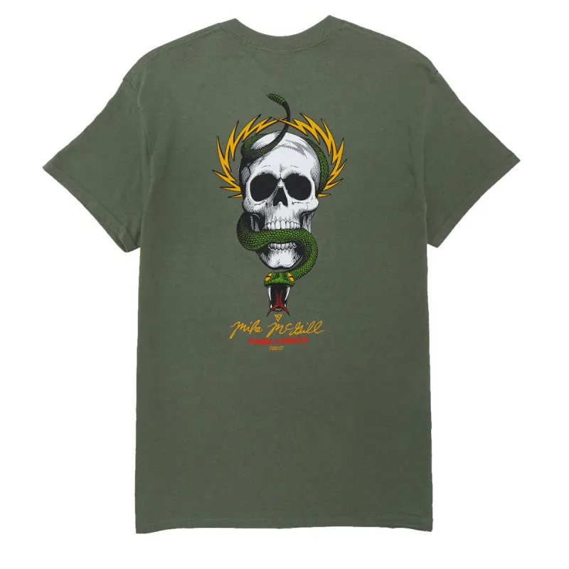 Powell-Peralta Mike McGill Skull And Snake T-Shirt - Military Green II sold by CCS