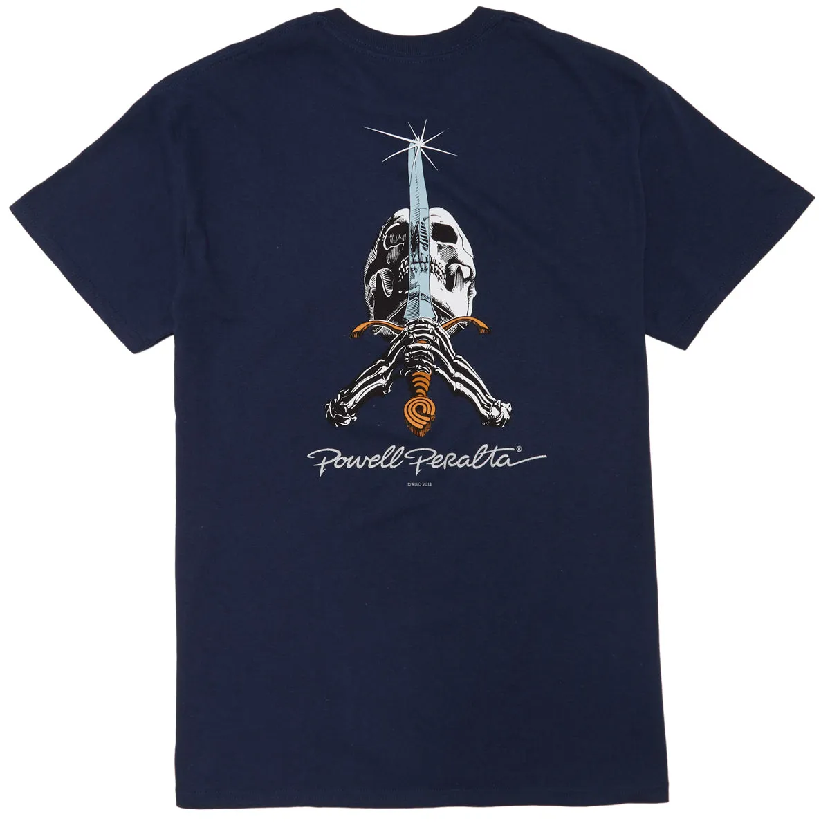Powell-Peralta Skull And Sword T-Shirt - Navy sold by CCS