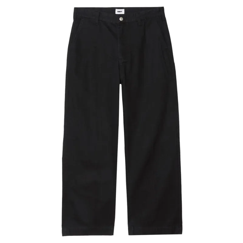 Obey Bigwig Giant Chino Pants - Black Faded Wash sold by CCS