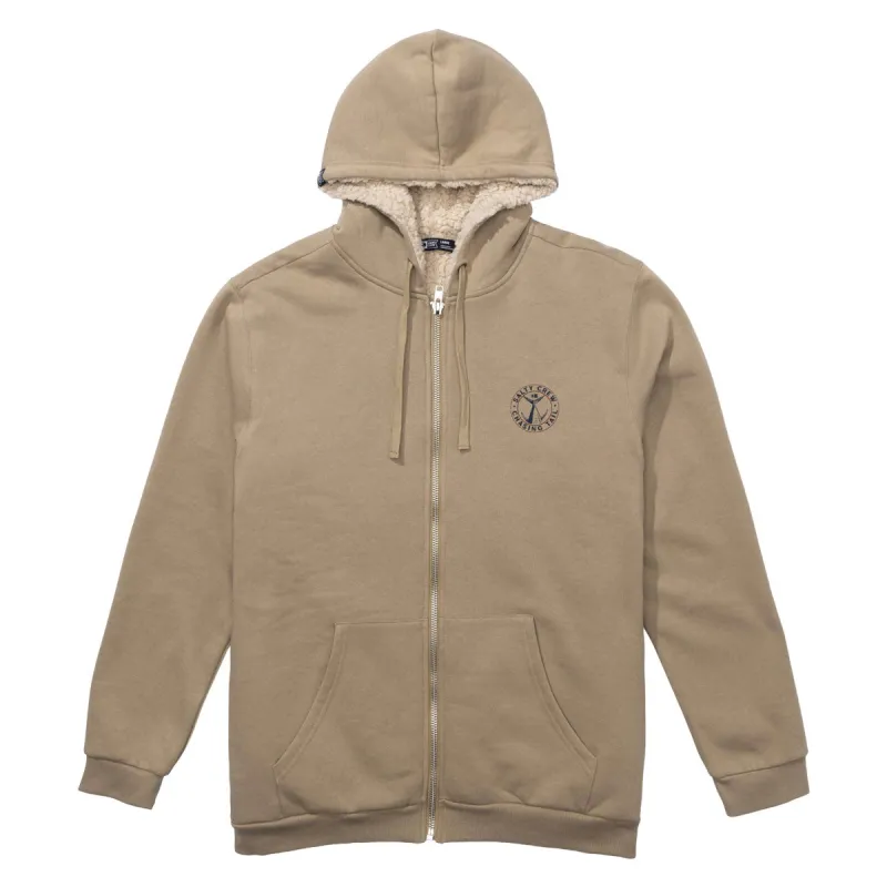 Salty Crew Coastal Sherpa Zip Up Hoodie - Khaki sold by CCS