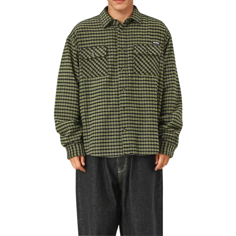 XLarge Long Sleeve Plaid Shirt - Black sold by CCS