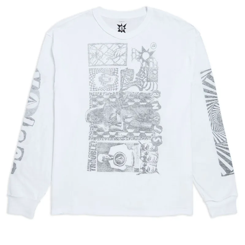 Volcom Povj Long Sleeve T-Shirt - White sold by CCS