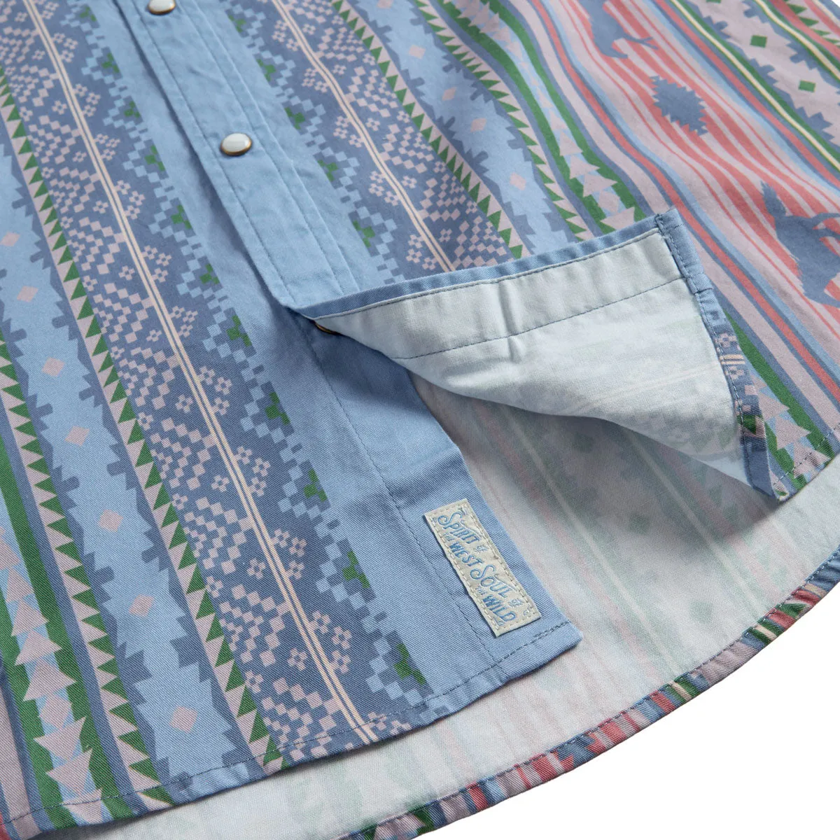 Sendero The Wyatt Pearl Snap Serape Shirt - Western Stripe Sky Blue sold by CCS product image thumbnail 4