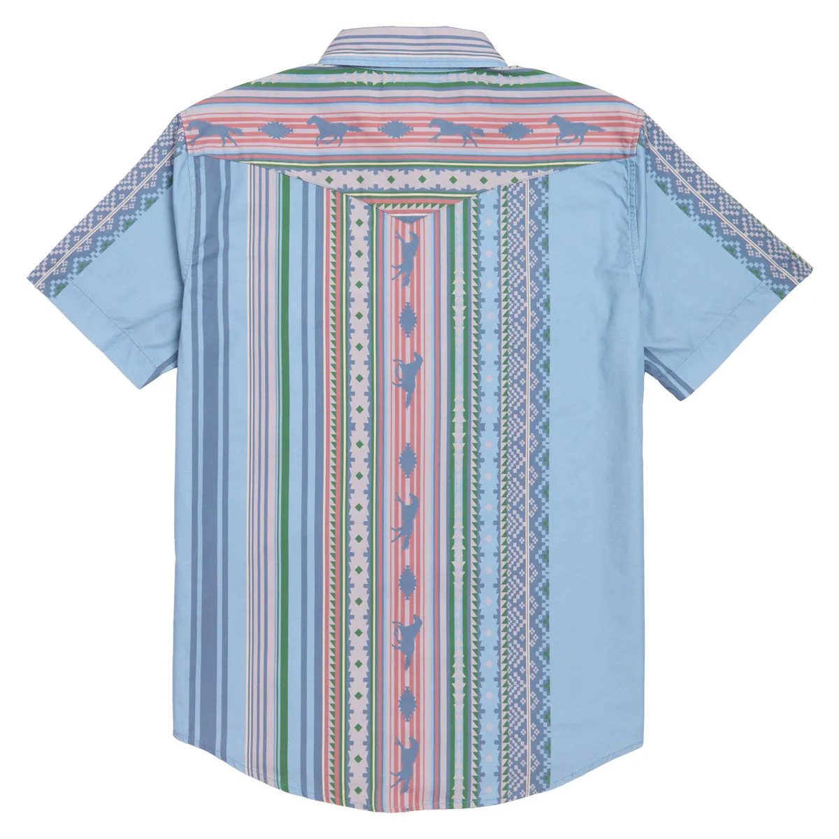 Sendero The Wyatt Pearl Snap Serape Shirt - Western Stripe Sky Blue sold by CCS product image thumbnail 2