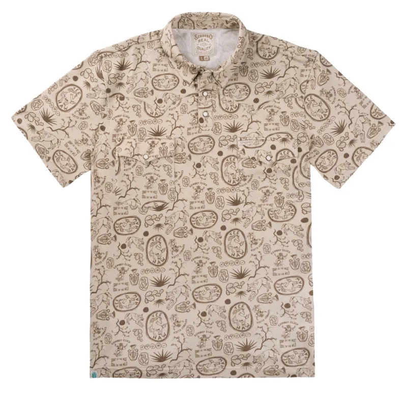 Sendero Cantina Polo Shirt - Haw Yee Tan Print made by Sendero Provisions CO