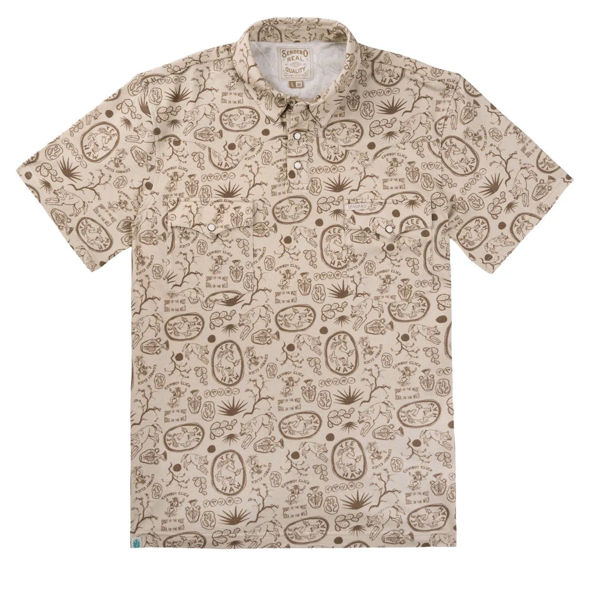 Sendero Cantina Polo Shirt - Haw Yee Tan Print sold by CCS